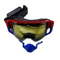 AiM Очки снегоходные с магнитной линзой и подогревом (PRO) 31-107 Accu Heated Red-Blue Glossy в Краснодаре