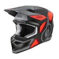 Oneal Шлем кроссовый 3Series Vision Серый/Красный в Краснодаре