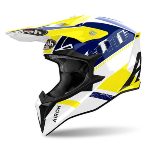 Airoh Мотошлем Wraaap Feel Yellow/Blue Gloss в Краснодаре