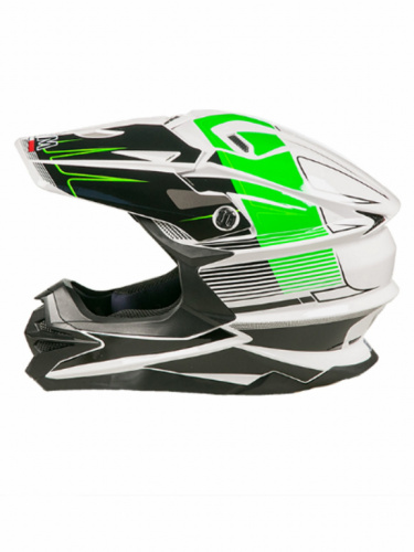AIM Шлем кроссовый JK803 White/Green в Краснодаре